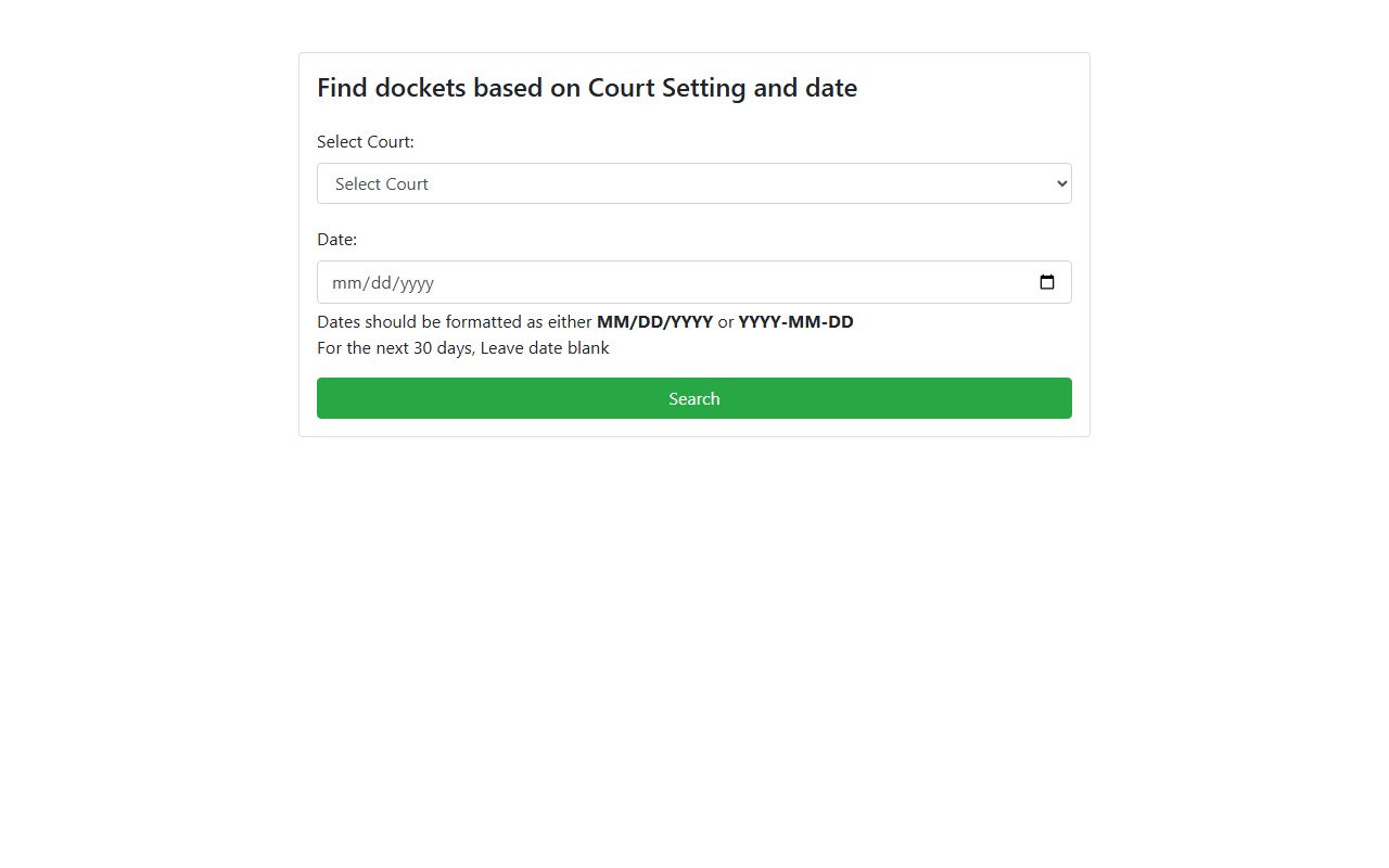 Hunt County court records after arrest docket search fields